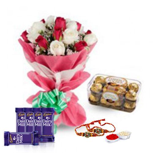 Royalty In Red & White Collection - Rakhi & Dairy Milk Special 