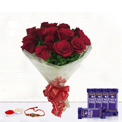 Beauty In Red - Rakhi & dairy Milk