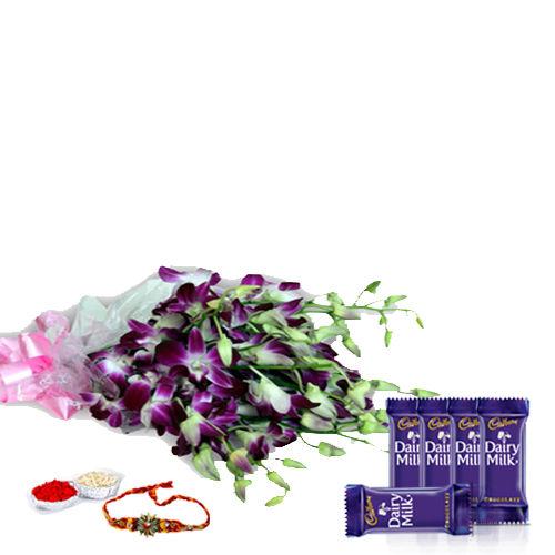 Orchid Pleasure - Rakhi & Dairy Milk 