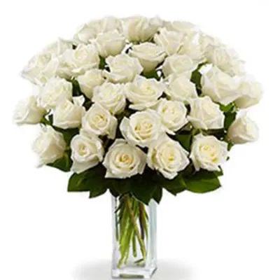 Alluring Bouquet Of 36 White Roses